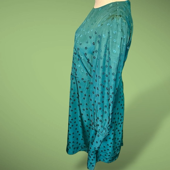 J. Crew ‘Shift Dress in Jacquard Floral Dot’ in “Dark Spruce” Green Size 4 - Picture 7 of 16